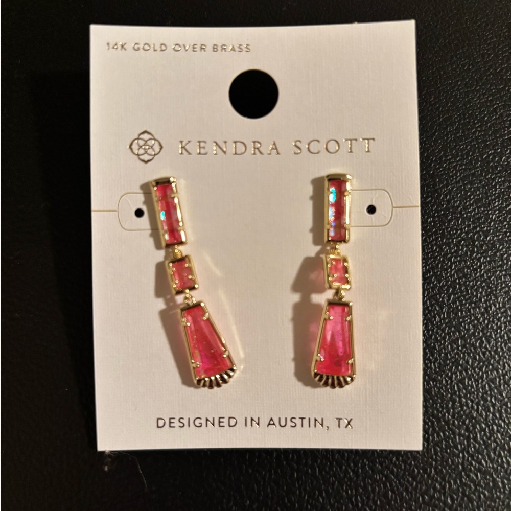 Kendra Scott Pink Drop Earrings